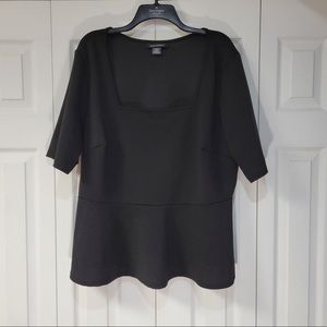 Ashley Stewart Black Peplum top plus size 26/28